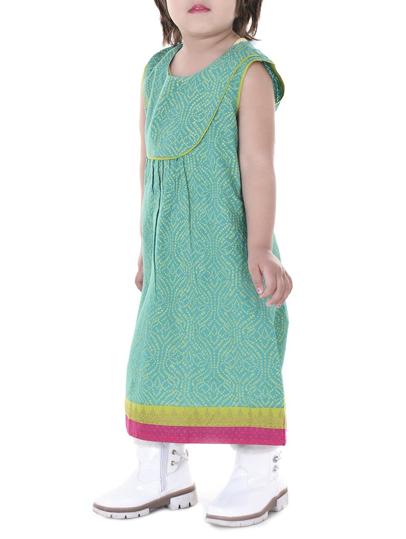 green cotton aline kurti - 15027924 - Zoom Image - 2