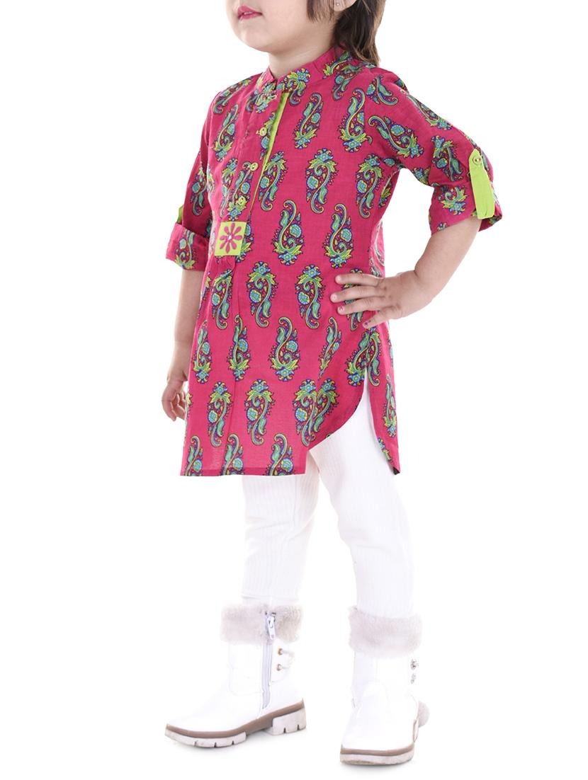 pink cotton kurti - 15027928 - Zoom Image - 2