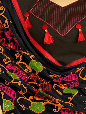 Printed unstitched churidaar suit - 15027973 - Standard Image - 2