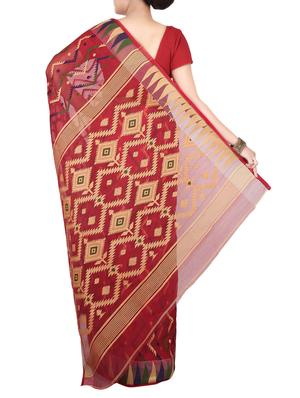 Zari hand woven jamdani saree - 15029209 - Standard Image - 2