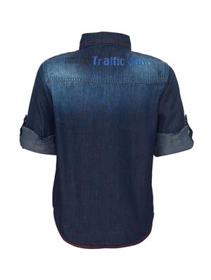 dark blue denim shirt - 15029721 - Standard Image - 2