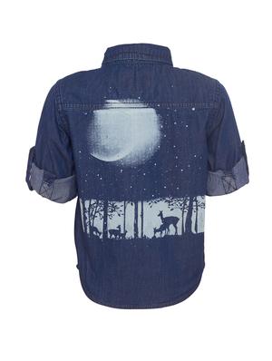 dark blue denim shirt - 15029724 - Standard Image - 2