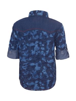 dark blue cotton shirt - 15029733 - Standard Image - 2