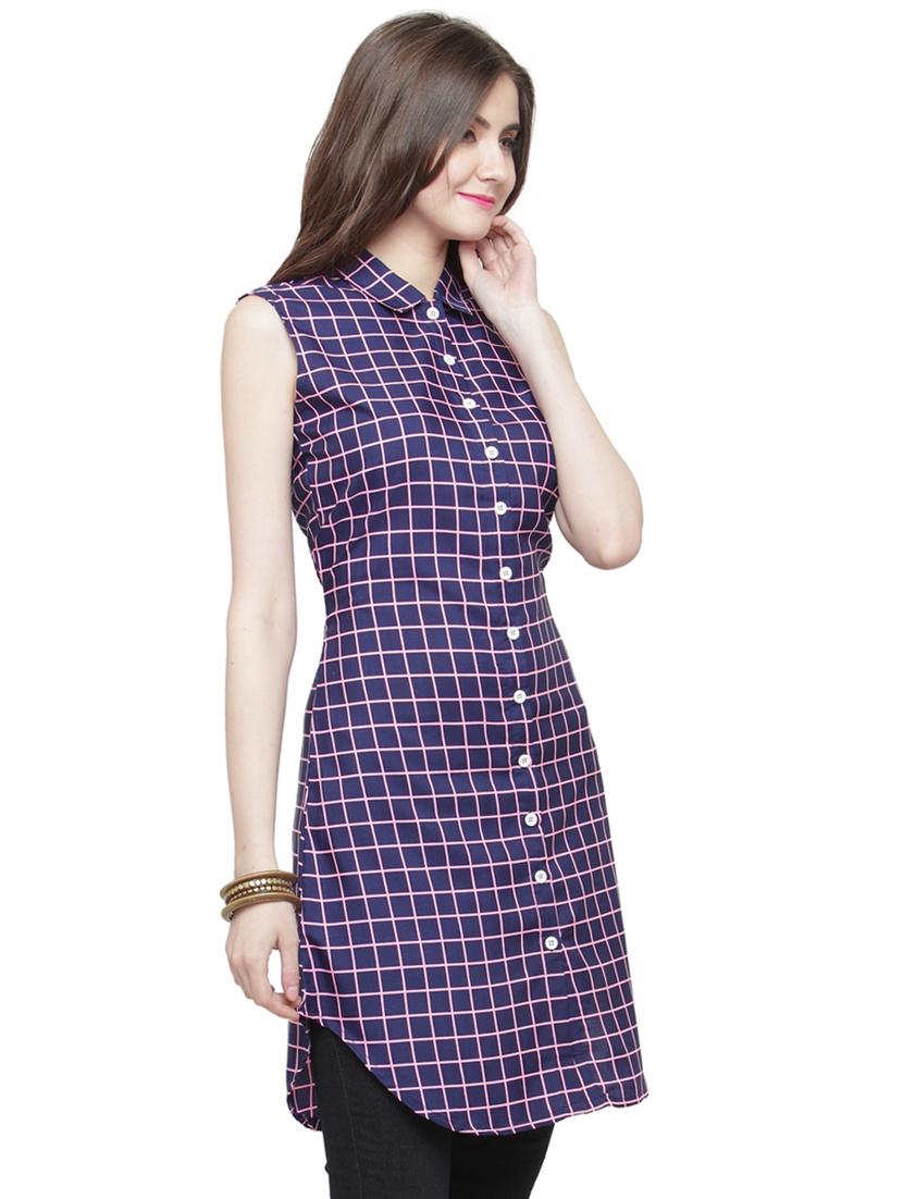 Checkered straight kurta - 15029885 - Zoom Image - 2