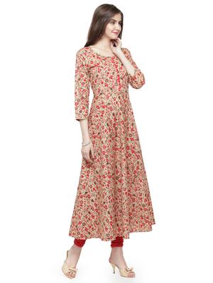 Printed flared kurta - 15029894 - Standard Image - 2