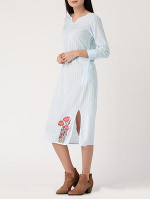 light blue cotton shift dress - 15030294 - Standard Image - 2