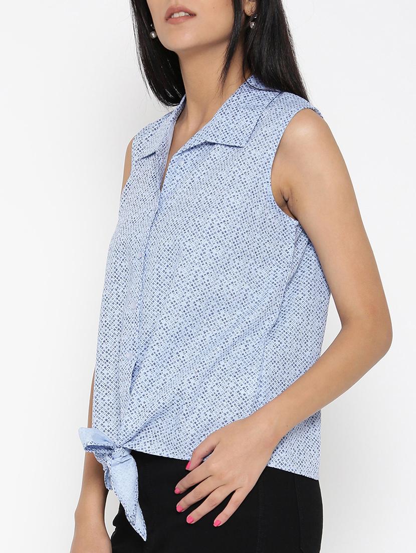 blue printed cotton top - 15030440 - Zoom Image - 2