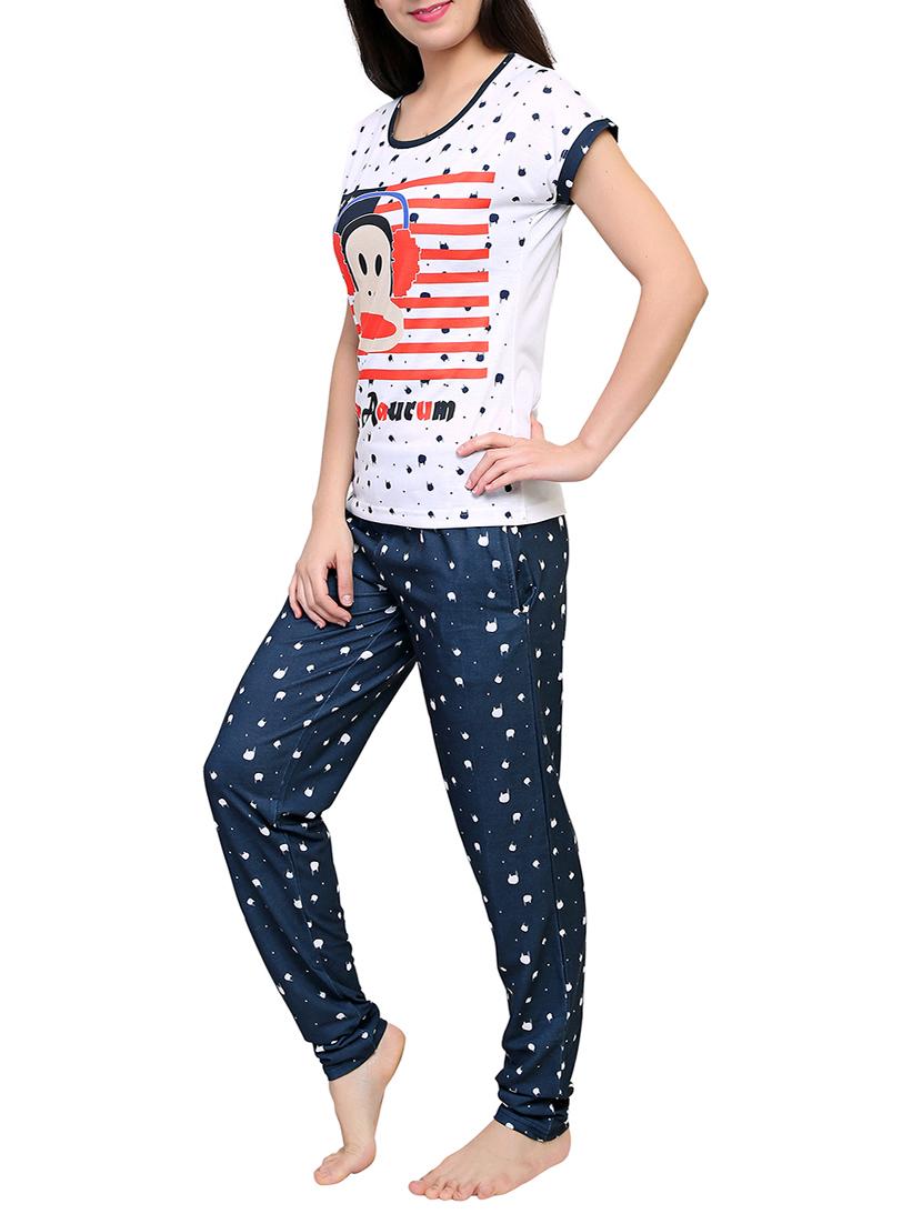 Multicolored printed nightwear pajama set - 15030631 - Zoom Image - 2