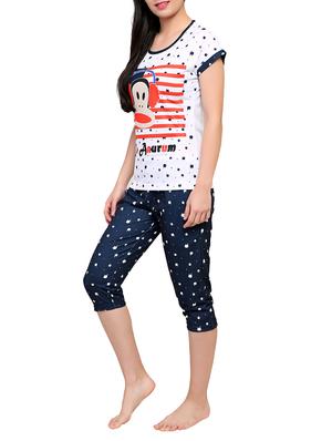 multicolored printed capri nightwear set - 15030650 - Standard Image - 2