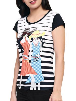 black printed tee - 15030689 - Standard Image - 2
