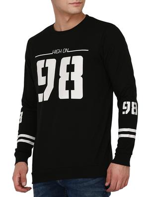 black cotton chest print tshirt - 15030768 - Standard Image - 2