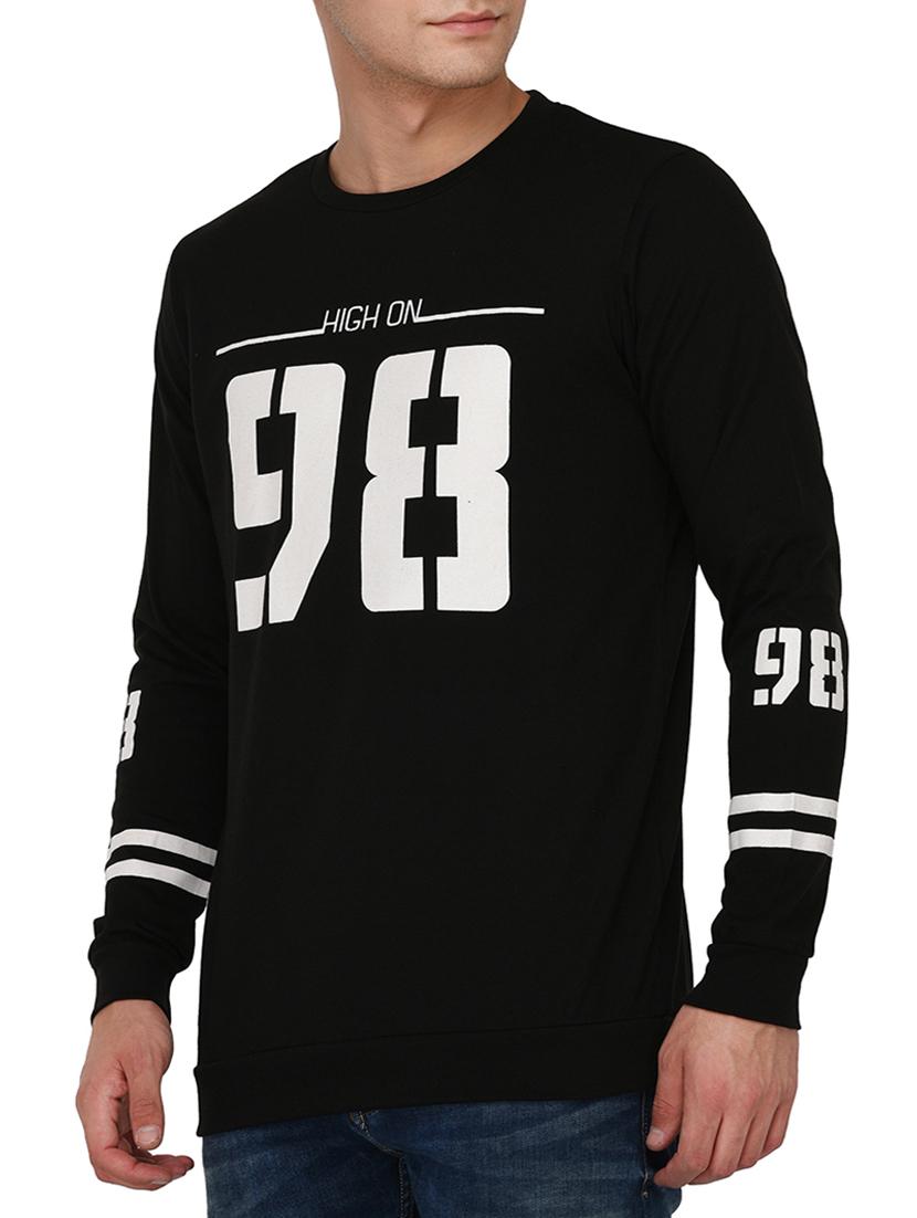 black cotton chest print tshirt - 15030768 - Zoom Image - 2