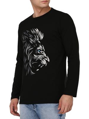 black cotton chest print tshirt - 15030770 - Standard Image - 2