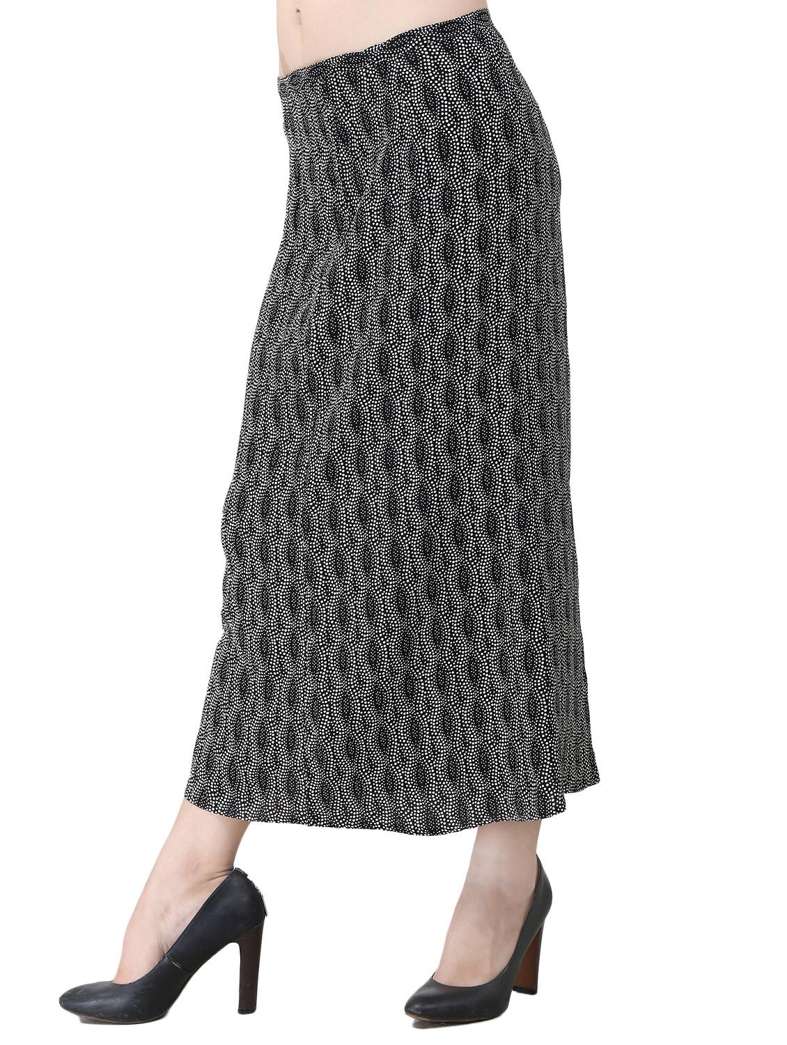 black printed viscose straight skirt - 15030776 - Zoom Image - 2