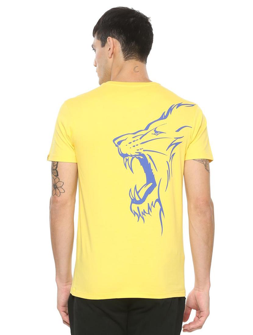 yellow cotton blend back print tshirt - 15030850 - Zoom Image - 2