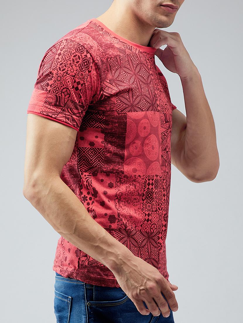 red cotton all over print t-shirt - 15030936 - Zoom Image - 2