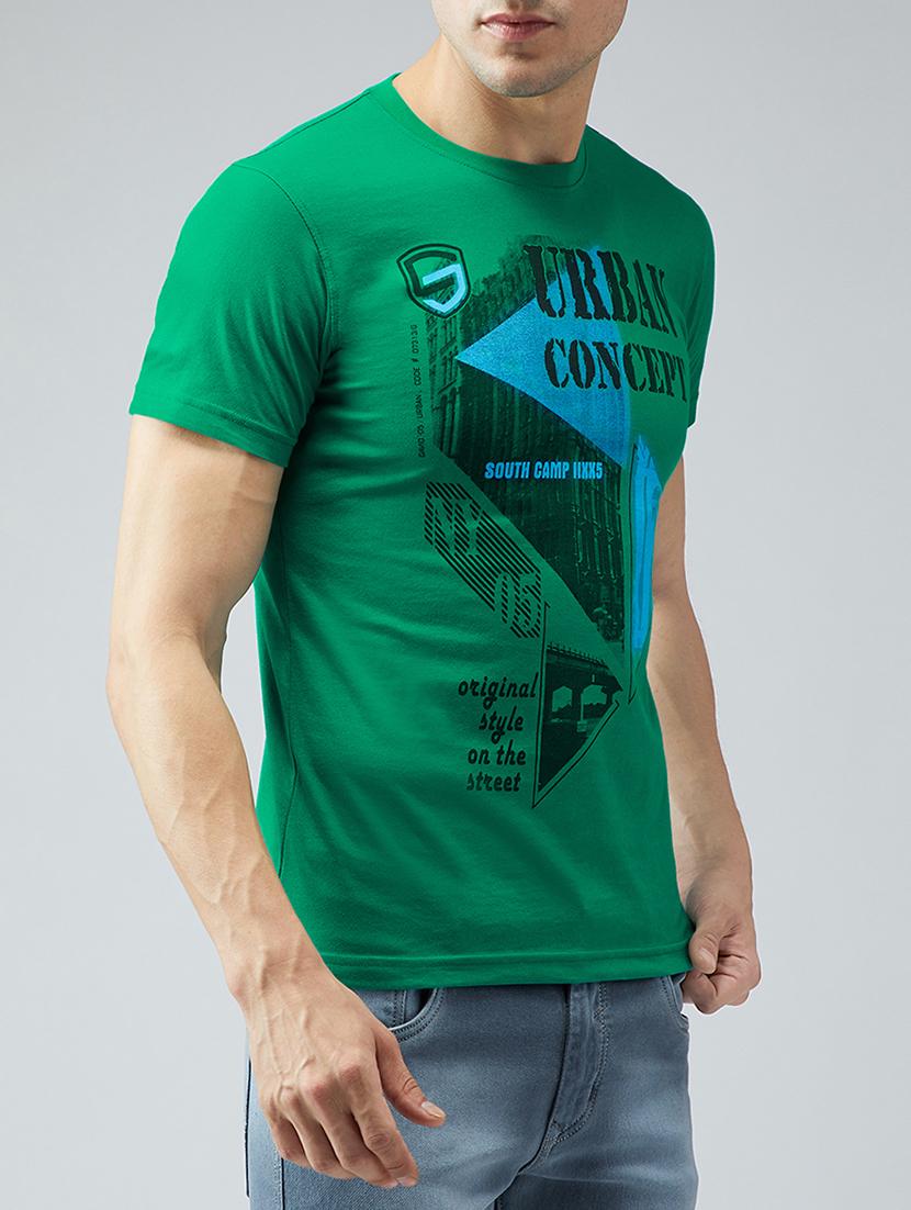 green cotton front print t-shirt - 15030941 - Zoom Image - 2
