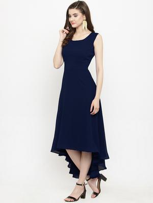 round neck asymmetric dress - 15031075 - Standard Image - 2