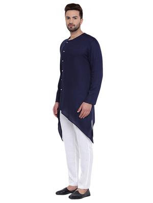 navy blue rayon ethnic wear set - 15031308 - Standard Image - 2