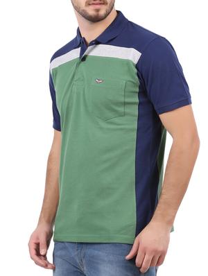 green cotton color block tshirt - 15032369 - Standard Image - 2