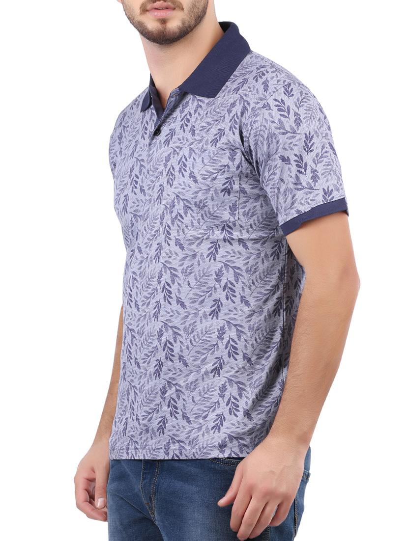 blue cotton all over print tshirt - 15032373 - Zoom Image - 2