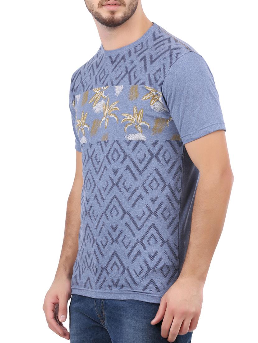 blue cotton front print tshirt - 15032380 - Zoom Image - 2