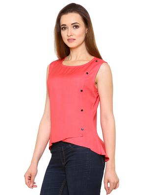 pink rayon wrap top - 15032881 - Standard Image - 2
