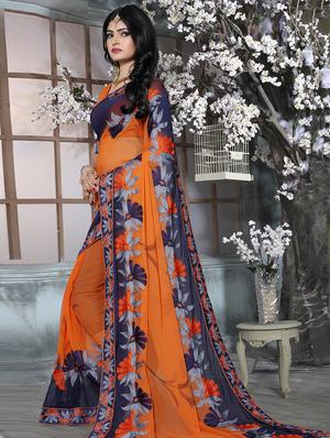 yellow embroidered saree with blouse - 15033023 - Standard Image - 2