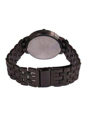 Geneva Black Metal Stone Work Dial Women Wrist Watch (Mock Dial) - 15033172 - Standard Image - 2