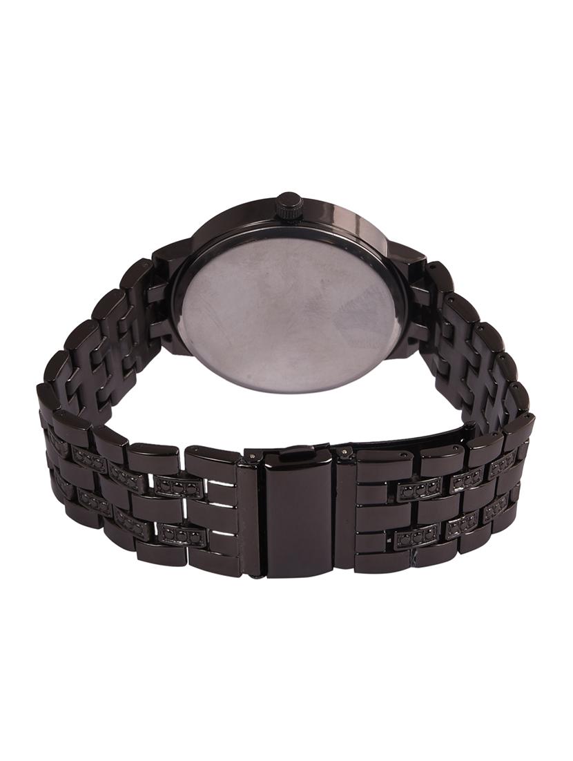 Geneva Black Metal Stone Work Dial Women Wrist Watch (Mock Dial) - 15033172 - Zoom Image - 2