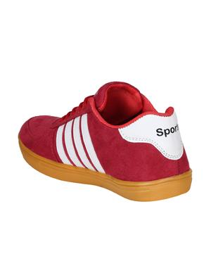 red Suede lace up sneaker - 15033441 - Standard Image - 2
