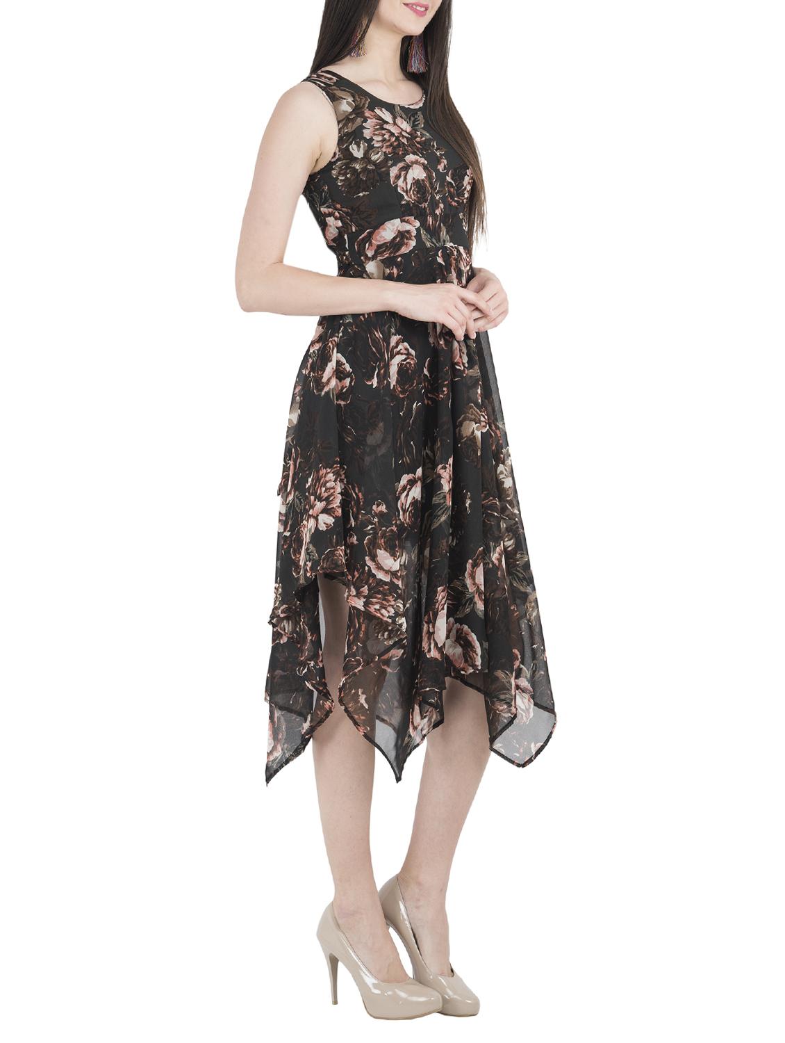 Sleeveless Floral asymmetric dress - 15033656 - Zoom Image - 2