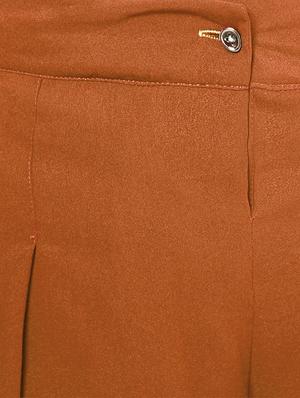 solid brown crepe culottes - 15033739 - Standard Image - 5