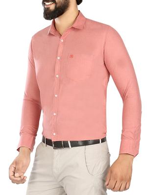 pink cotton blend formal shirt - 15033751 - Standard Image - 2