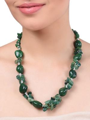 green metal short necklace - 15034024 - Standard Image - 2