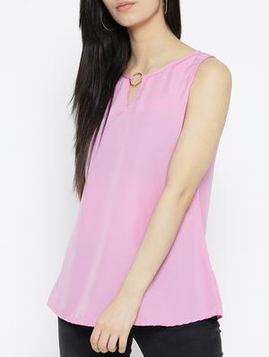 pink solid a-line top - 15034256 - Standard Image - 2