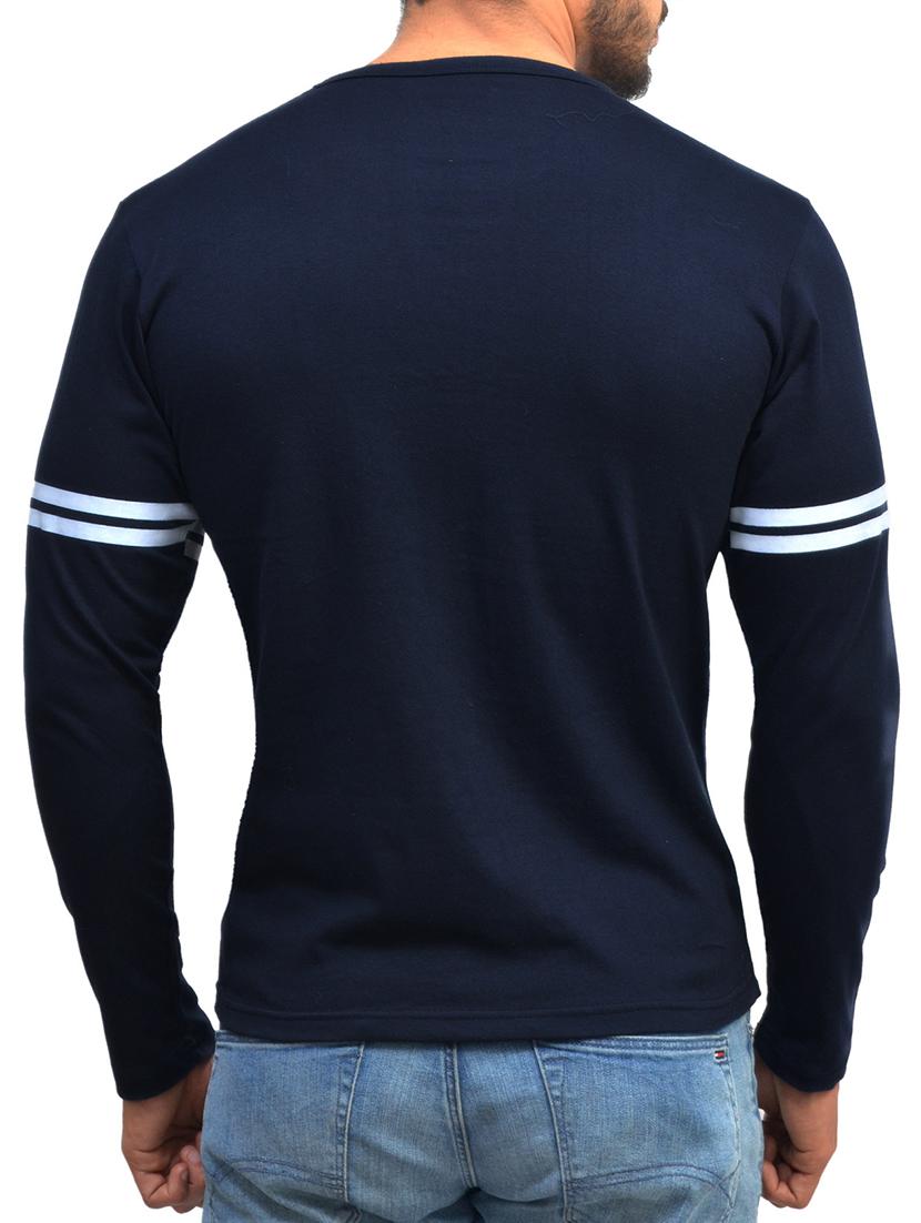 navy blue cotton chest print tshirt - 15034436 - Zoom Image - 2
