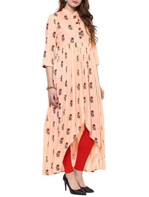floral high-low kurta - 15036052 - Standard Image - 2