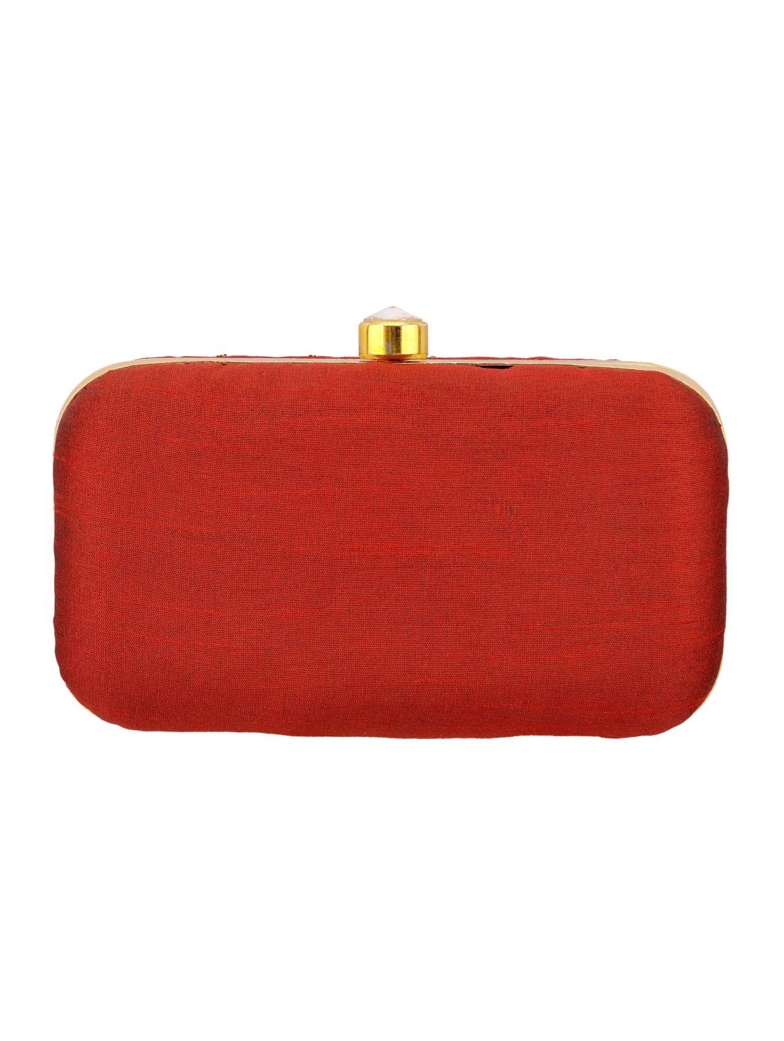 maroon polyester box clutch - 15037481 - Zoom Image - 2