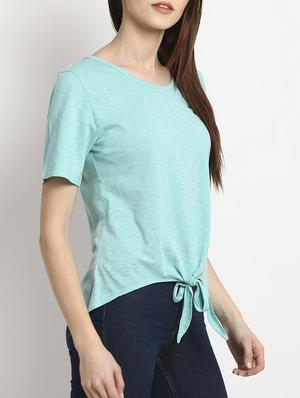 tie knot hem embroidered top - 15038425 - Standard Image - 2