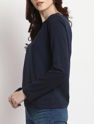 single cold shoulder crew neck top - 15038428 - Standard Image - 2