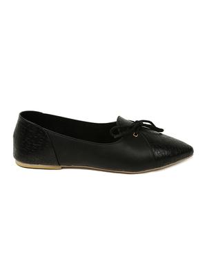 black faux leather slip on ballerina - 15039686 - Standard Image - 2