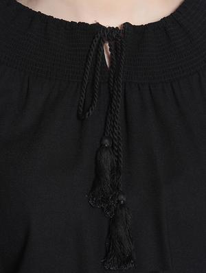 black solid a-line dress - 15040411 - Standard Image - 5