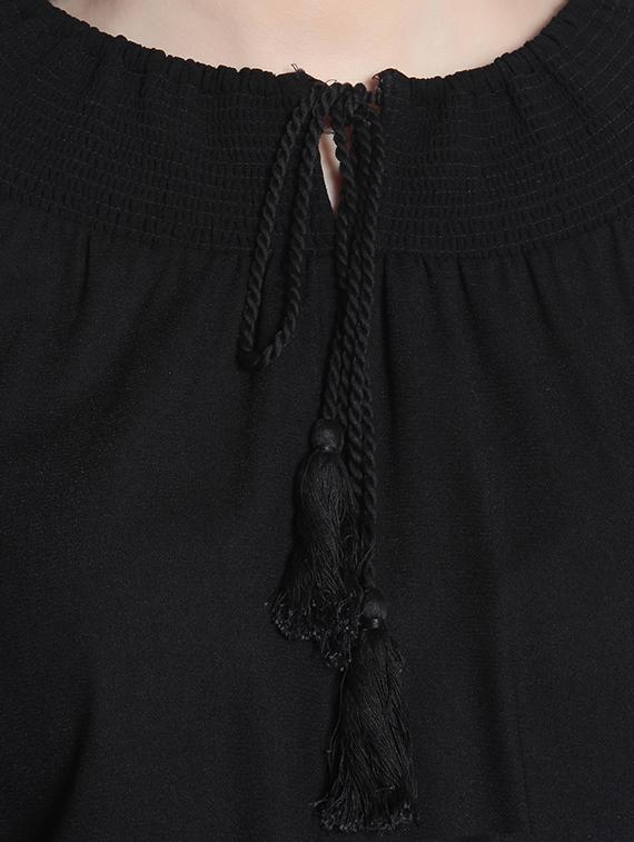 black solid a-line dress - 15040411 - Zoom Image - 5