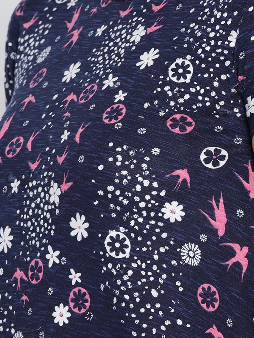navy blue cotton aline dress - 15041401 - Zoom Image - 5