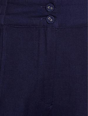 navy blue cotton wide leg trouser - 15042650 - Standard Image - 5