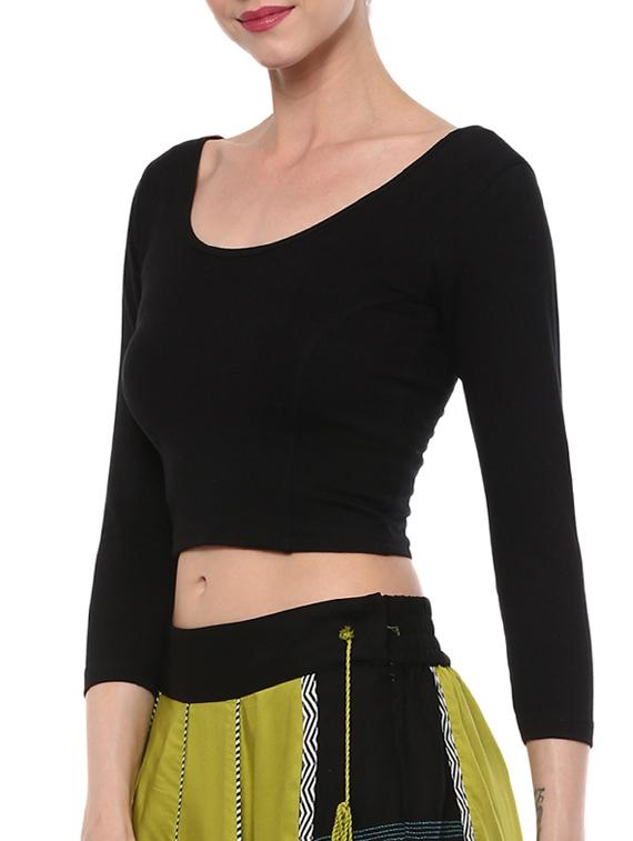 black silk solid blouse - 15046133 - Zoom Image - 2