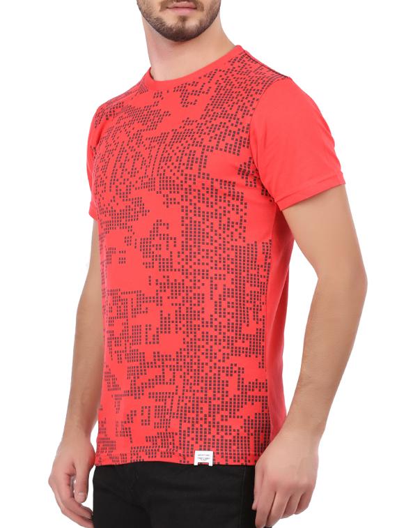 red cotton front print tshirt - 15046235 - Zoom Image - 2