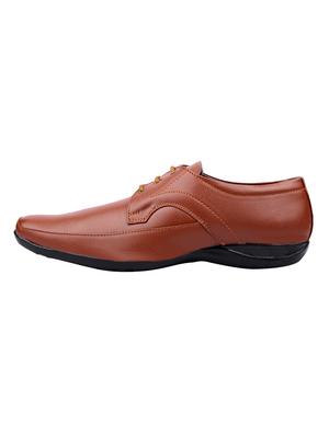 tan Leatherette lace-up derby - 15046423 - Standard Image - 2