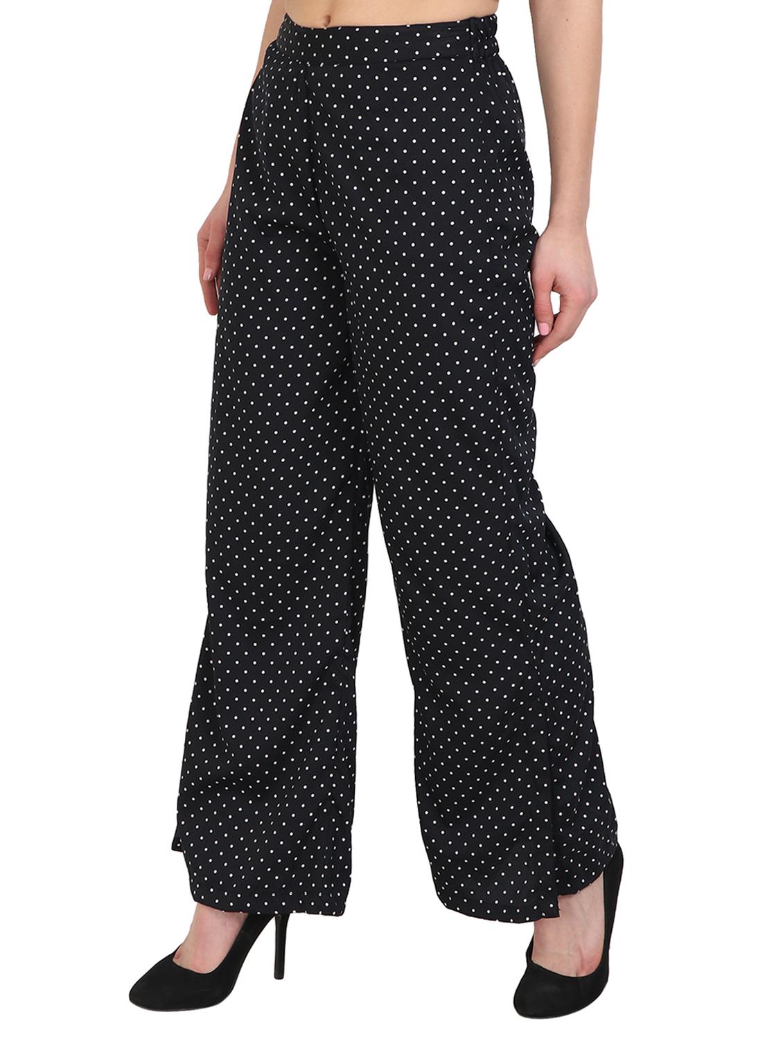 black polka doted crepe palazzo - 15046803 - Zoom Image - 2